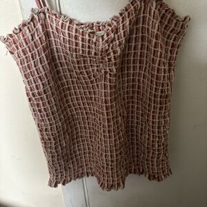 Elegant Red and White Checkered Women's Tank Top